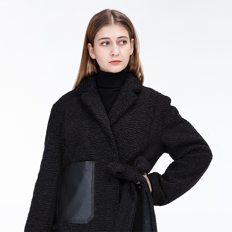 Fauxfur coat astrakham fur